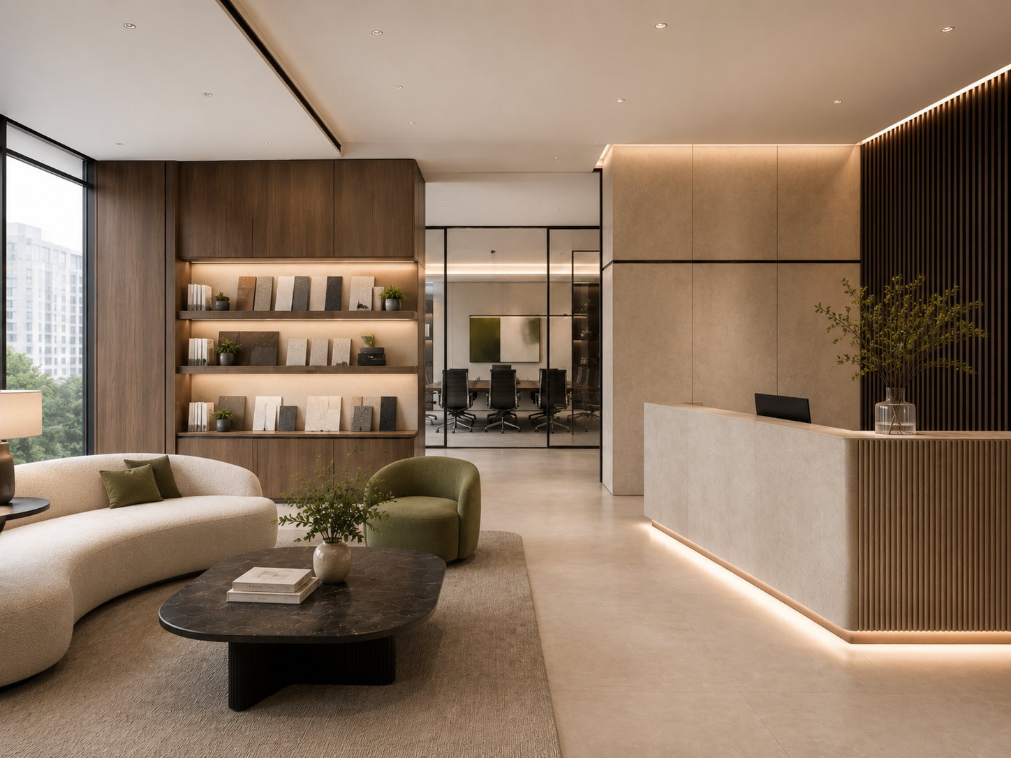 Premium office material finishes
