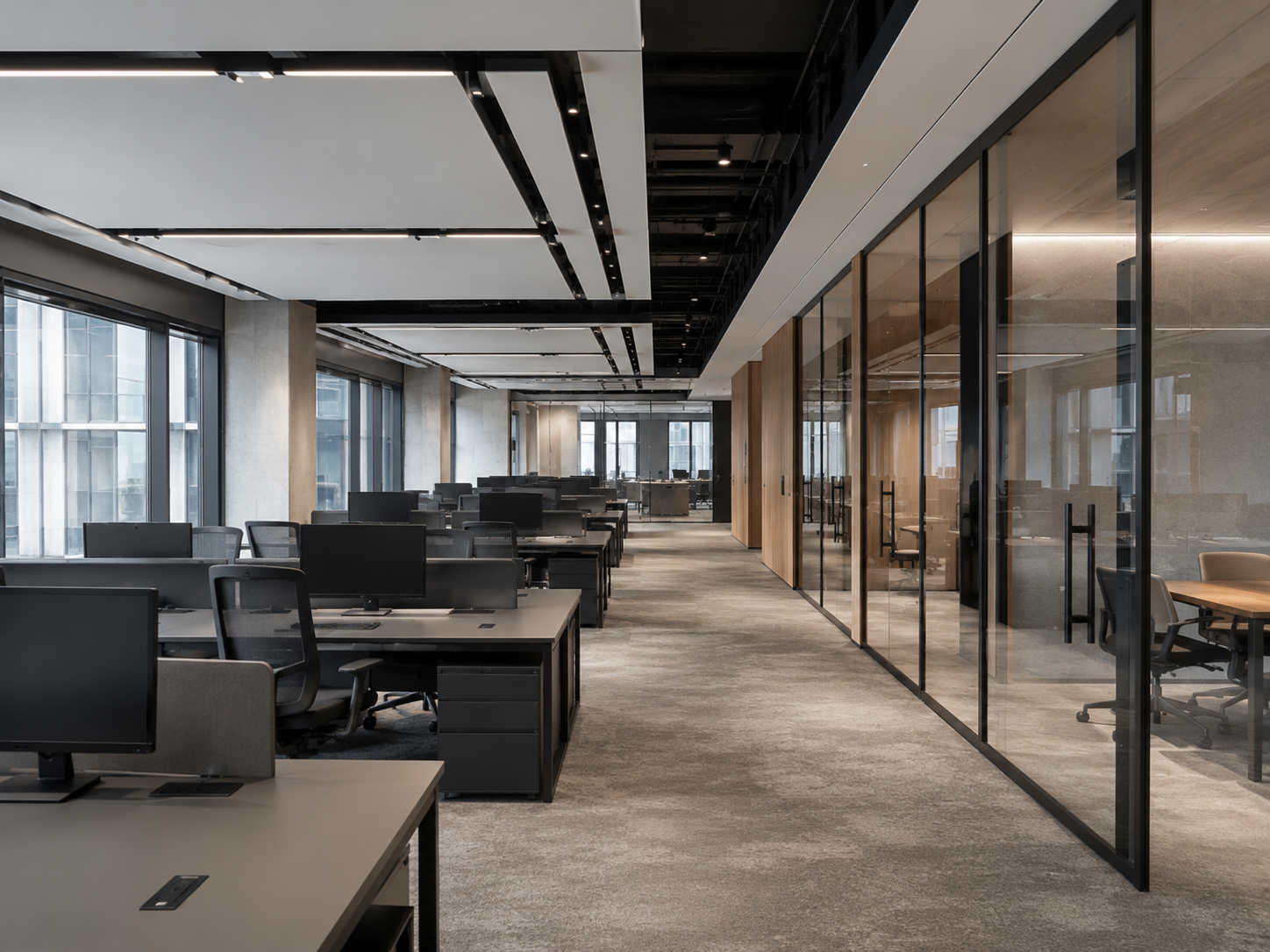 Open plan corporate workspace